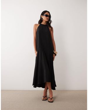 ARKET Pure Cotton Dropped Waist Maxi Dress - Black