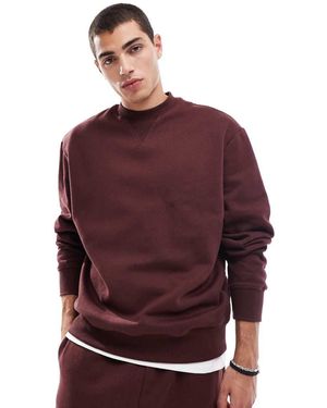 ASOS Felpa Premium Oversize Pesante 400 Gsm Bordeaux - Rosso