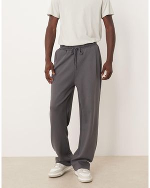 ASOS Wide Leg Trackies With Pleats - Natural