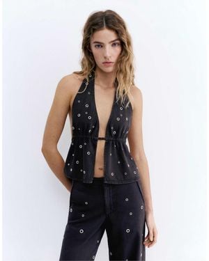 Pull&Bear – neckholder-oberteil - Blau