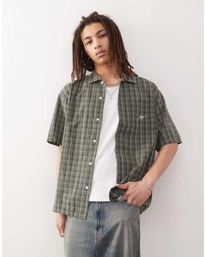 X-Large Shirt With Embroidered Script Logo - Grey