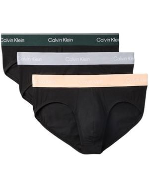 Calvin Klein Icon Cotton Stretch 3 Pack Hip Briefs - Black