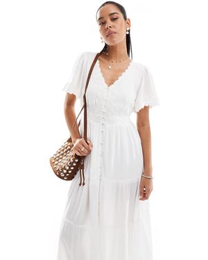 Superdry Ibiza Short Sleeve Midi Tea Dress - White