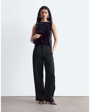 & Other Stories Heavyweight Satin Barrel Trousers - Blue