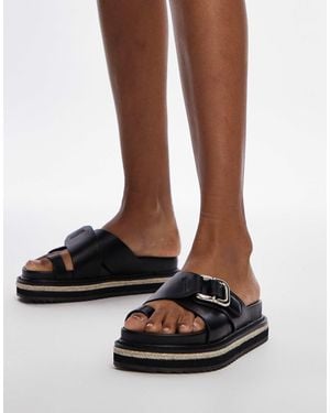 TOPSHOP Jenny - sandales style espadrilles à détail boucle - Marron