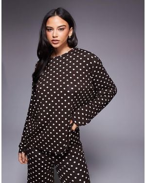 Kaiia Exclusive Super Soft Jersey Crew Neck Oversized Long Sleeve Co-ord - Gray