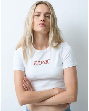JJXX Camiseta Con Diseño Encogido Con Estampado Icónico En Blanco