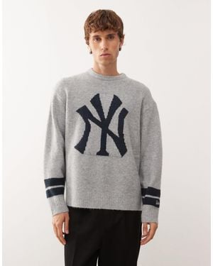 KTZ Ny Yankees Oversized Knitted Jumper - Grey