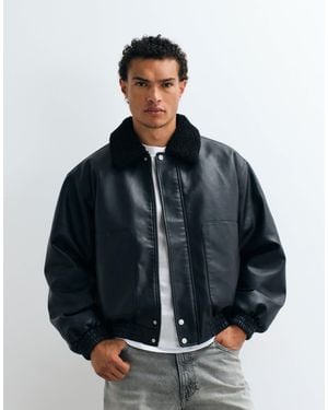 ASOS Flugjacke aus kunstleder - Blau
