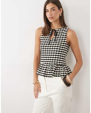 ASOS Crochet Jersey Sleeveless Peplum Top Co-ord - Multicolour