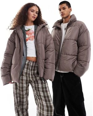 Collusion Unisex Puffer Jacket - Brown