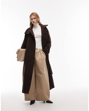 ARKET Wool Maxi Belted Trench Coat With Side Splits - Brown