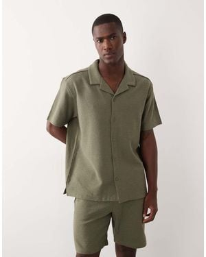 Only & Sons Relaxed Fit Shirt With Resort Collar - Green