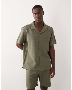 Only & Sons Camicia Comoda Oliva Con Colletto Resort - Verde