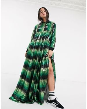 adidas Originals X Anna Isoniemi Sequin Soccer Maxi Dress - Green
