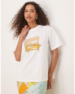 Never Fully Dressed Orange Cart Baby Tee - White