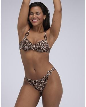 Boux Avenue Santorini Brief Bikini Bottoms Flattering V-Shape Swimwear - Brown