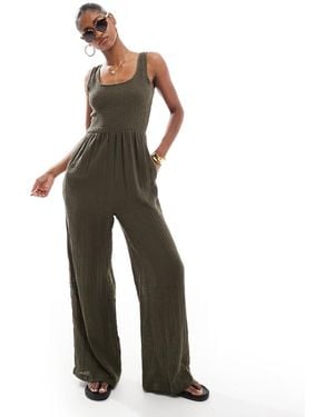 Brave Soul Scoop Neck Jumpsuit - White