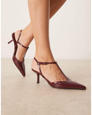 Glamorous Slingback Pointed Heeled Shoes - Natural