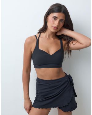 4505 Soft Touch Light Support Sports Bra With Sweetheart Neckline And Removable Padding - Grey