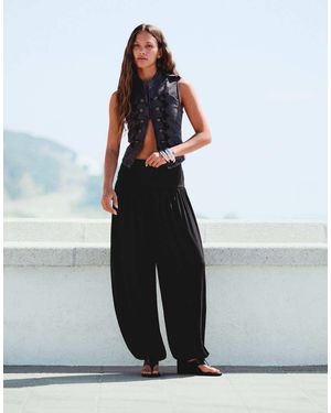 Bershka Balloon Trousers With Cummerbund - Black