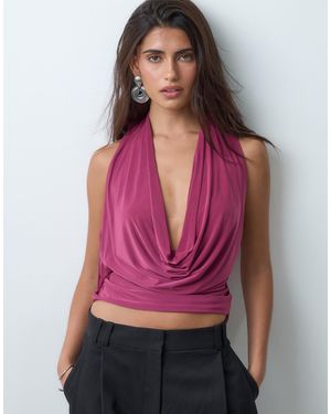 ASOS Draped Back Cowl Top - Red
