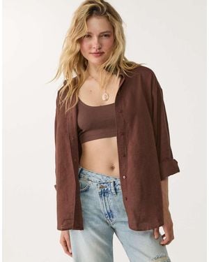 Stradivarius Camicia - Marrone