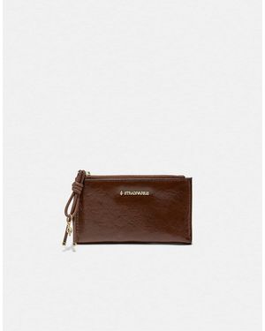 Stradivarius Portefeuille long avec détail à tirer - Marron