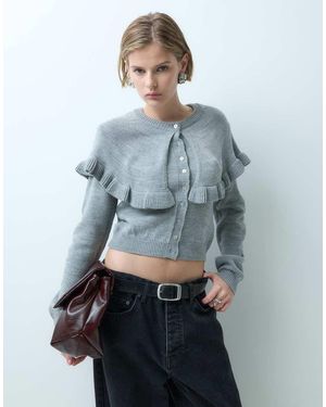 Miss Selfridge Vest Met Knoopsluiting En Ruches - Blauw
