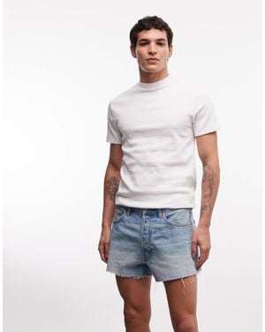Weekday Short en jean ultra court - délavé - Blanc