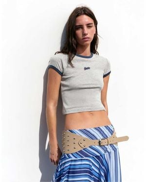 Pull&Bear Stwd Graphic T-shirt - Grey