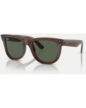 Ray-Ban Gafas De Sol Con Montura Cuadrada Y Lentes Verdes Wayfarer De - Marrón
