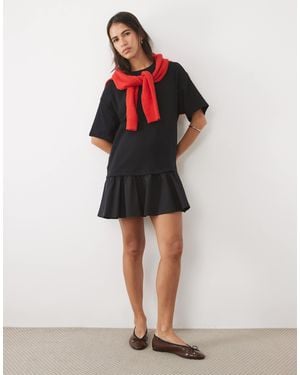 Cotton On Minikleid mit tiefer taille und volantsaum - Rot