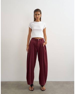 TOPSHOP Vaquero Barrel De Talle Medio Y Corte Cocoon En - Rojo