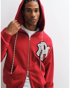 No Problemo – college-kapuzenjacke aus 100% baumwolle - Rot
