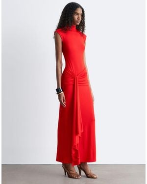 & Other Stories Sleeveless Tie Waist Midi Dress Bright - Red