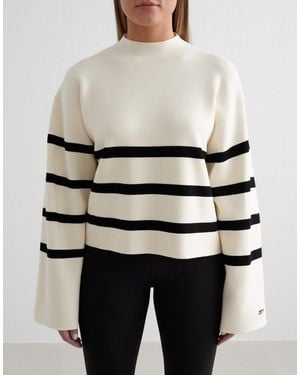 Aim'n – almond white – langärmliger strickpullover - Grau