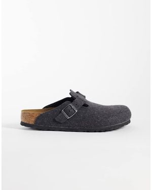 Birkenstock Boston Wool Clogs - Grey