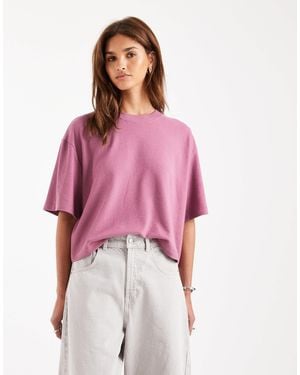 ASOS Textured Jersey Boxy Crop T-Shirt - Pink