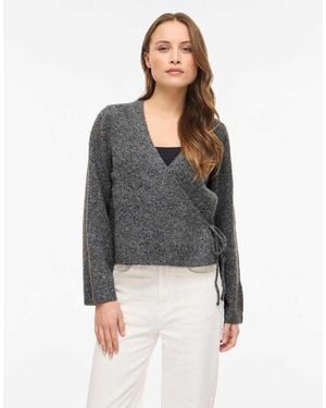 Vila Wrap Top - Grey