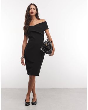 Ralph Lauren Faille Off-Shoulder Cocktailjurk - Zwart