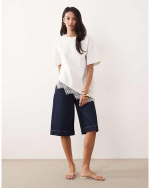 4th & Reckless T-Shirt Bianca - Blu