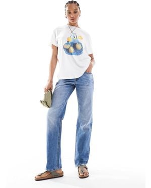 Stradivarius Tall D03 Low Waisted Straight Leg Jean - Blue