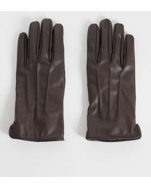 Pieces Handschoenen Met Leerlook - Zwart