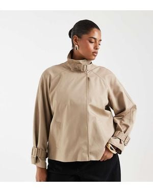 Vero Moda Funnel Neck Short Trench Coat - Natural