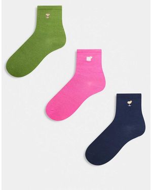 Accessorize Set Van 3 Paar Sokken Met Cocktail-Motief - Roze