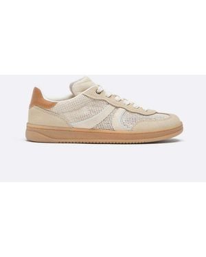 Stradivarius Die-cut Trainers With Leather Details - White