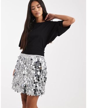 Pieces Disc Sequin Mini Skirt - Multicolour