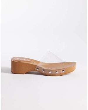 Public Desire Alma Clear Clogs - White