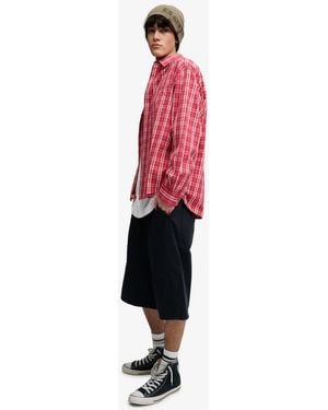 Bench x Superdry & Co Skater Check Long Sleeve Shirt - Red